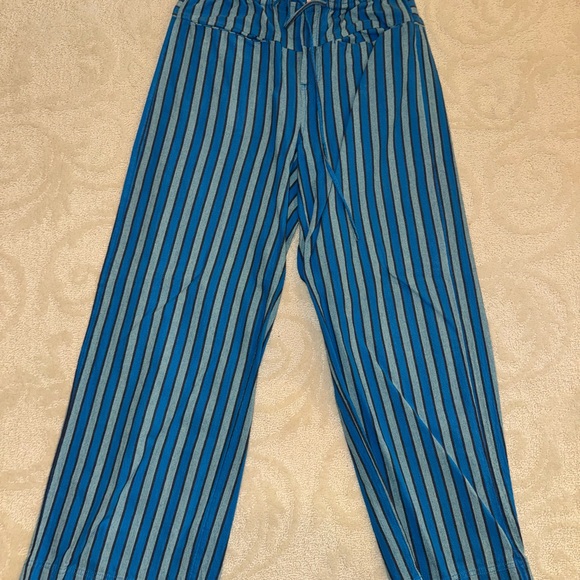 Free People Pants - Blue striped wide leg pants.